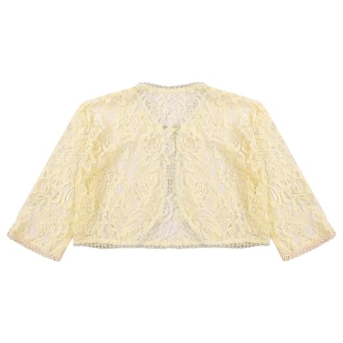 Girls Kids Half Sleeves Bolero Shrug for Prom Party Floral Lace Dress Cape Wedding Shawl Shrug4