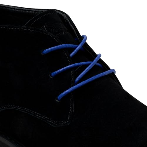 Image of Handshop 3 Pairs Dress Shoe Laces | 3 /32 inch Thin Round Waxed Shoelaces | Polished waxed sheen, tightly woven cotton, secure tie, for oxfords, derbies and chukka boots, 23 inch-63 inch sizes and 15 colors