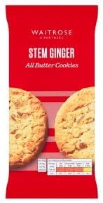 Waitrose All Butter Cookies, 8 Pack, 200g, Belgian Chocolate Varieties Pack of 1, Stem Ginger All Butter Cookies 8 Pack 200g