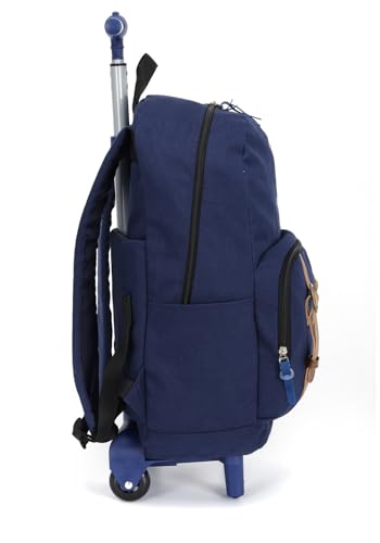 Mochila Juvenil de costas e Rodas Harry Potter - Luxcel Cor:Azul