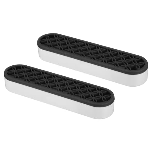 Image of PATIKIL Diamond Painted Pen Holder, 2 Pack Silicone Makeup Brush Holder Multi-Purpose Cosmetic Storage Box Desktop Organizer for Art Craft, Black