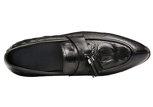 Santimon Mens Penny-Loafers Leather Tassel Fringed Formal Business Casual Moccasion Slip on Dress Shoes for Men3