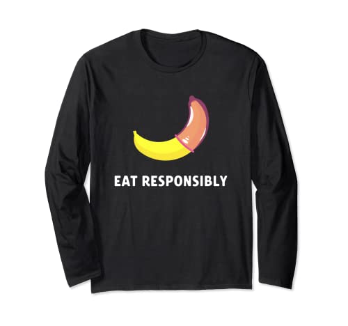 Comer preservativo de plátano responsablemente divertido Manga Larga