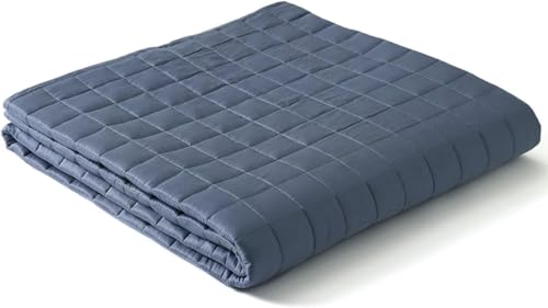 YNM Cooling Weighted Blanket Rayon Derived from Bamboo with Premium Glass Beads (Blue Grey 152CM x 203CM 9kg) Suit for One Person Use on Double & King Bed