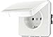 Produktbild Jung 1520 BFNAKL WW Schuko Steckdose 16 A 250 V bruchsicher mit Klappdeckel und Schriftfeld 6 x 37 mm Serie CD alpinweiß