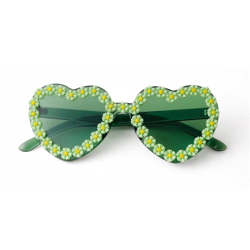 Lunettes de soleil multicolores incrustées de fleurs protection mode