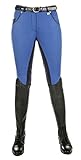 elastischer Beinabschluss HKM Kinder Reithose-Flash-3/4 Silikonbesatz Hose, Kornblau, 152