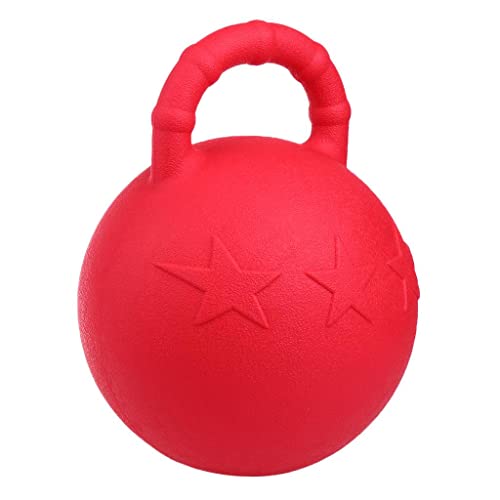 Pelota de goma con asa Wswqop para juegos activos y entrenamiento de mascotas en la granja