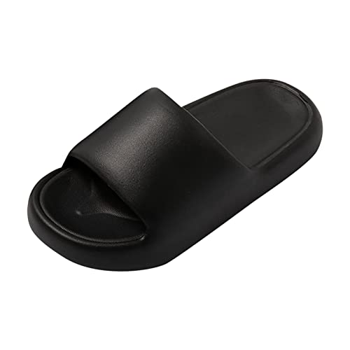 Generisch Zapatillas de hombre Simple Color sólido Interior y Exterior Cómodo Plano Suave Zapatillas Patineta Zapatos Hombre, Negro , 45 EU