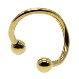 HuntGold 2 X Stylish Multifunction Unisex S Twist Nose Lip Eyebrow Ring Earring Nose Stud(gold)
