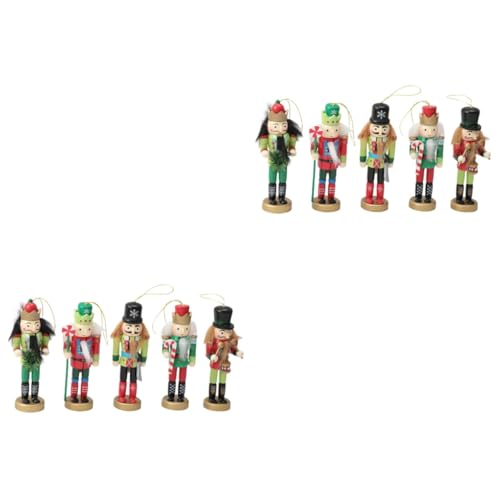 Cabilock 2 Juegos Navideños De Cascanueces Adornos Colgantes para Árbol De Navidad Luces De Hadas Solares Figuras para Exteriores Adornos Guirnaldas Redes 5 Piezas * 2