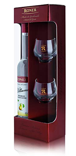 Roner Williams Christ Birnenbrand Fl + 2 Gläser Obstbrände (1 x 0.2l)