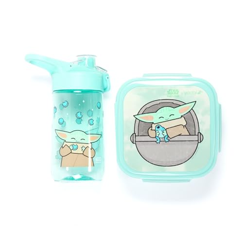 Image of Yoobi x Star Wars Grogu Bento Box, Ice Pack & Water Bottle Set, BPA Free | 3-Compartment Bento Box, Includes Water Bottle, Licensed Star Wars Design, BPA & PVC Free, Dishwasher & Microwave Safe