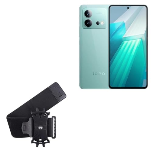 BoxWave Holster Compatible with vivo iQOO Neo8 Pro - ActiveStretch Sport Armband, Adjustable Armband for Workout and Running - Jet Black