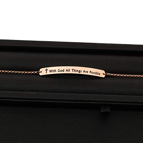 MYOSPARK Religious Jewelry Matthew 19:26 "With God All Things Are Possible Cuff Bracelet2