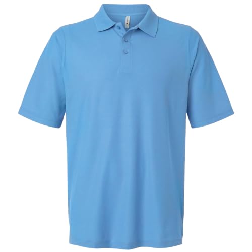 Fourcast Men's Cotton Blend Pique Polo Shirt Short Sleeve, Light Blue, 3XL