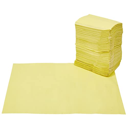 125 Pack Dental Bibs, Disposable Water Resistant Dentist Napkin For Tattoo Piercing Supplies, Absorbent Single Use Clothing Protectors With Polyethylene Film (13 X 18 Inch, Yellow) #TOP6