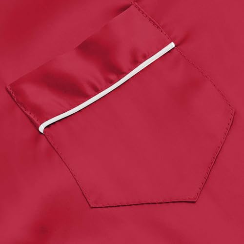 Teen Girls 𝐒ilk 𝐏ajama Set Short Sleeve Satin 𝐏ajamas Button Down Sl𝐞epwear for Girls 𝗦nug (RD2, 13-14 Years)3