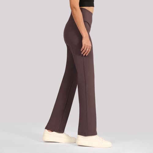 Image of BlissClub Women's Ultimate Straight Pants - Lite, High Waist Formal Trousers with Wide Waistband, Tall (for Women Above 5'5 ft)
