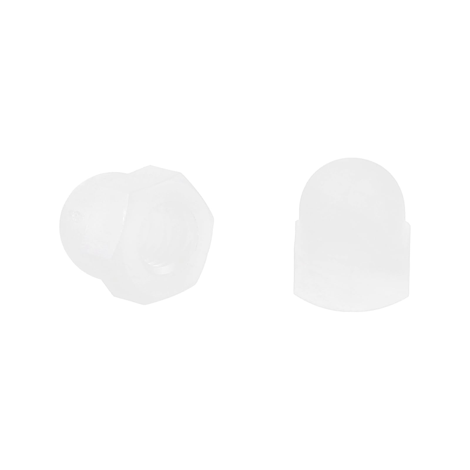 sourcing mapM5x0.8 Acorn Cap Nuts, 100Pcs Nylon Dome Cap Head Acorn Nut Hardware Nuts for Bolt Cover, White