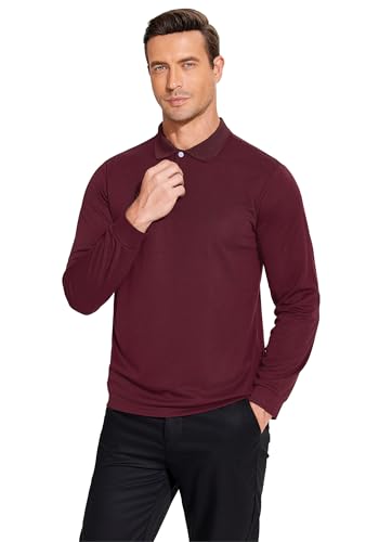 Pinspark 4 Pack Men'S Long Sleeve Golf Shirts Breathable Casual Collared Polo Lightweight Quick Dry Tactical Outdoor Shirts thumb #1