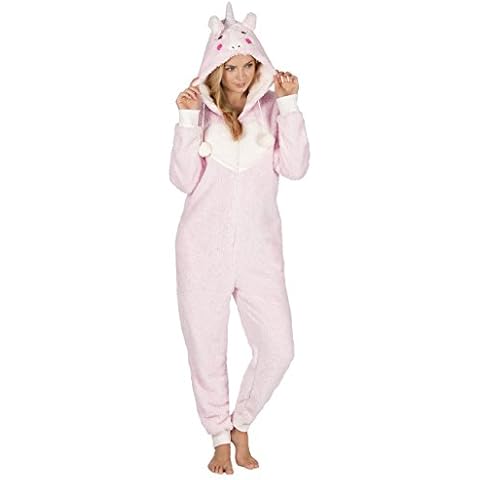 ONEZEE Womens Novelty Snuggle Fleece Unicorn and Panda Snuggle Fleece Jumpsuit Cover