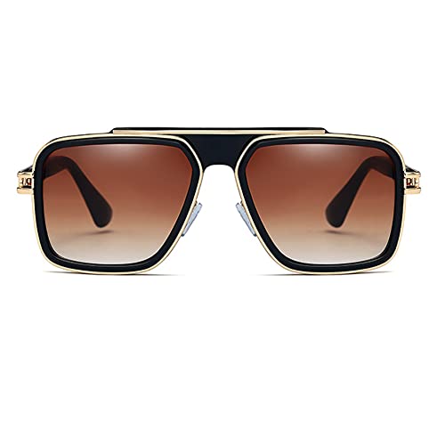 Image of Freckles Mark Trendy Retro Sunglasses for Men Women Stark Vintage Shades 70s Italian Fashion Square Metal Glasses
