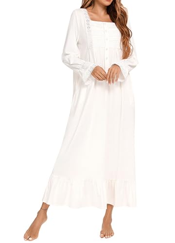 Chemises de nuit en coton blanc taille L pour dames et mamans