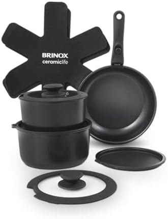 Brinox - Jogo de Panelas Antiaderente Ceramic Life 10 Peças Cabo ...