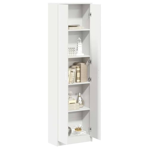 vidaXL Armoire avec étagère Blanc 55 x 25 x 189 cm Bois d'ingénierie, Armoire Moderne, unité rectangulaire, Beaucoup d'espace pour Vos vêtements, organise...