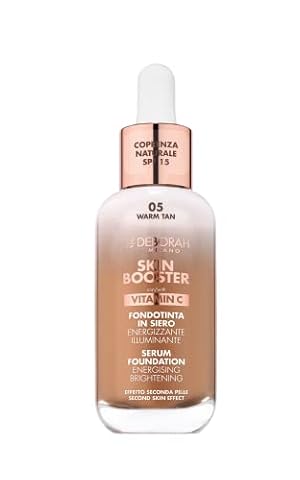 Deborah Milano - Skin Booster Fundacja w Serum SPF 15, N.5 Ciepły Tan, Energizujący i Oświetlający, z witaminą C, naturalny efekt, wyrównuje cerę, 30 ml