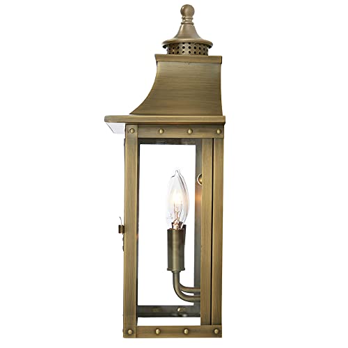 Acclaim 8302Ab St. Charles Collection 2-Light Wall Mount Outdoor Light Fixture, Aged Brass #TOP3