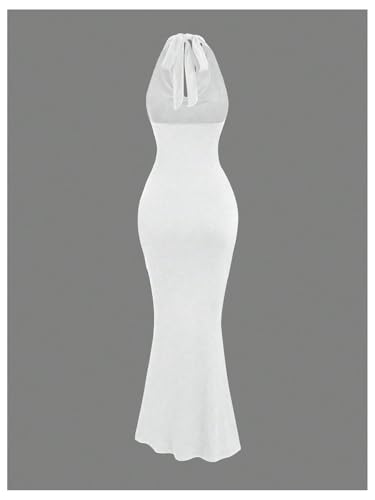 Floerns Women's Cowl Neck Fishtail Halter Dress Backless Bodycon Maxi Prom Dresses2