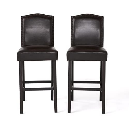 Christopher Knight Home Markson Barstools, 2-Pcs Set, Brown