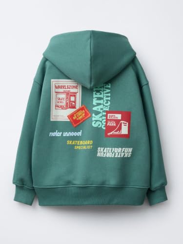 Image of Alan Jones Clothing Boys Oversize Hoodie with Placement Print | Full Sleeve Sweatshirt for Kids & Teens | Age 6-16 Years