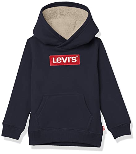 Levi's Boys' Graphic Pullover Hoodie, Navy/Sherpa, L #TOP9