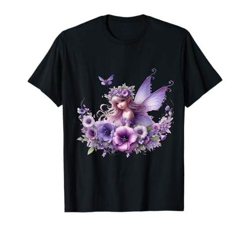 Lilafarbene Fee, Flieder, Blume, Lilie, Feen, Blumen T-Shirt