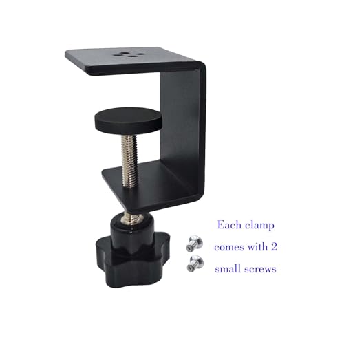 Jhanw 2 Pack Heavy Duty C Clamp & Desk Clamp | Wide Jaw Metal Woodworking Cla...