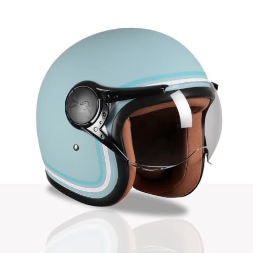 Image of TVS MissFit Women's Open Face Helmet | Lightweight Shell | Pastel Colors Designed Exclusively for Women | Extreme Comfort Fit for Girls | Clear Visor | DOT & ISI Certified