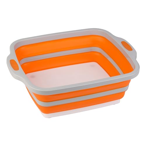 Tiawudi Collapsible Cutting Board with Container, Foldable BBQ Prep Tub, Sapce Saving Dish Basin for Kitchen, Camping, Picnic, Vegetable and Fruit, 2.11 Gal / 8L Portable Sink