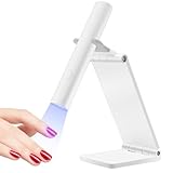 CGBE UV ネイルライト: 3W ペン型 ジェルネイルライトスタンド付き- LEDライト ネイル レジン用 ライトプロ用 - ミニネイルライト ハンディ 2階段タイマー USB充電式手足両用 プロ&初心者用（白）