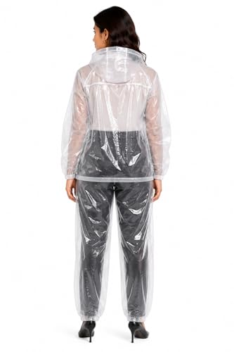 Image of Romano nx Women's 100% Waterproof Rain Suit, Hooded Jacket with Pants, Reversible Double Layer, 3 Years Warranty