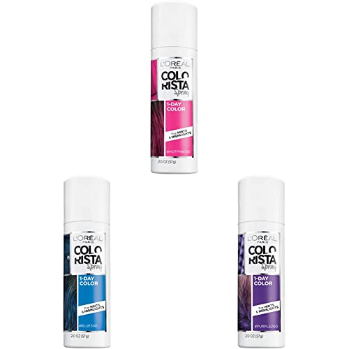 L'oreal Paris Colorista 1-Day Washable Temporary Hair Color Spray, 2 Ounces & Colorista 1-Day Washable Temporary Hair Color Spray & Colorista 1-Day Washable Temporary Hair Color Spray #TOP19