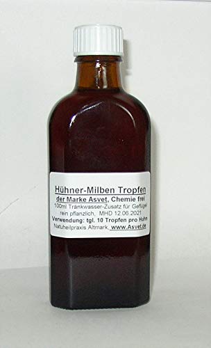Asvet Hühner Milben Tropfen 100ml Tränke Zusatz Futterzusatz Kräuter Extrakt ohne Chemie