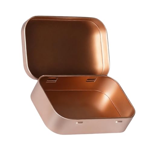 Cajas de almacenamiento con tapa abatible, organizadores de hierro resistentes para oficina en casa, 2 piezas, caja de almacenamiento de lata