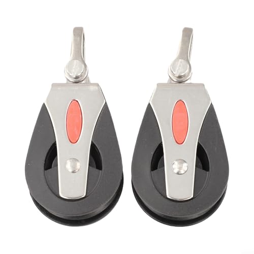 Bloque de polea de nailon pesado – 2 poleas giratorias de polea única para uso marino e industrial, sistema de elevación fuerte y perfecto para elevación y aparejo