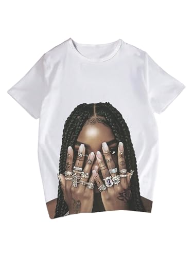 Girl's Graphic Tees Short Sleeve Crew Neck T Shirt Vintage Y2K Summer Tops Streetwear