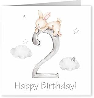 Cult Kitty - Happy Birthday 2 Years Old - Cute Kids Birthday Card - Birthday Card for Child - Happy Birthday Card for Boys and Girls - Sweet Birthday Card for Grandson or Granddaughter