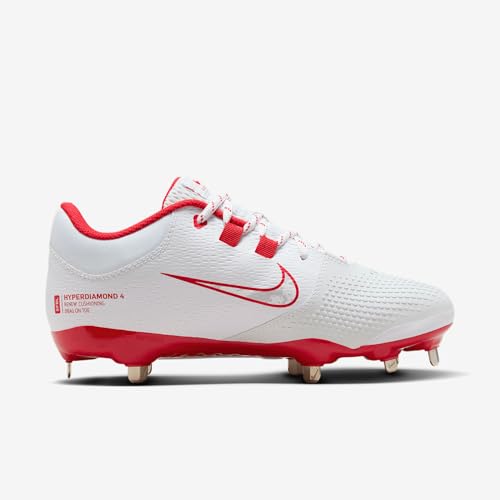 Nike Hyperdiamond 4 Pro Women's Softball Cleats (FZ0922-102, White/University Red/Wolf Grey)3