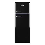 Amica FDR2213B Fridge Freezer Retro Style Freestanding 55 Centimeter Wide A Plus Energy Rating 40dB Noise Level 164 Litre Net Fridge Capacity (Black)